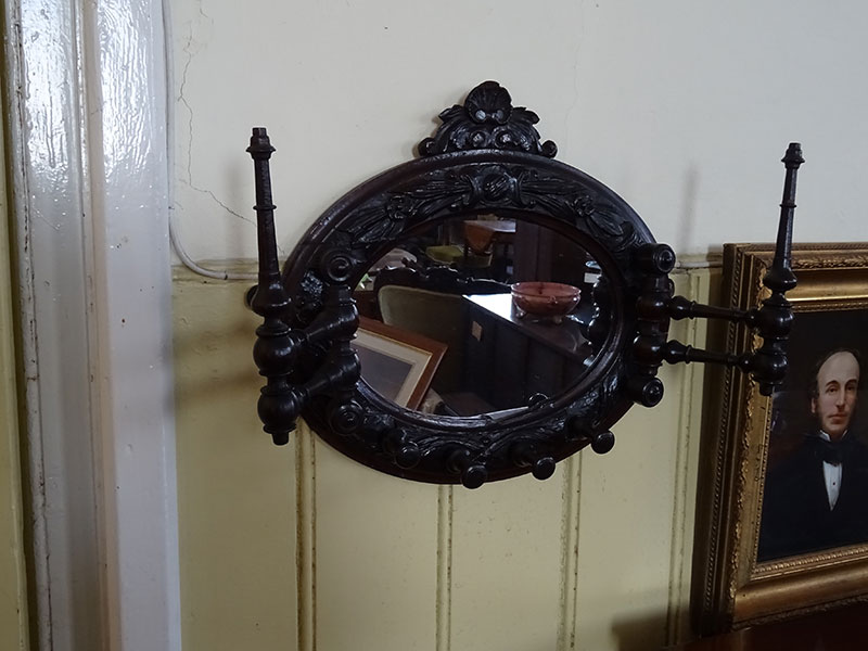 Late 19th.century carved mahogany wall hanging barristers wig stand